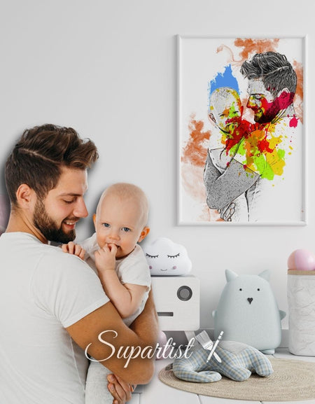 Personalised Gift for Father as an Artistic Custom Poster