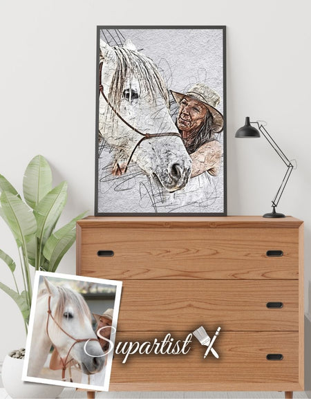Customized Gift for Horse Lovers in form of a Custom Poster