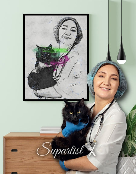 Personalised Gift for Cat Lovers as an Artistic Custom Poster