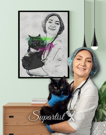 Personalised Gift for Cat Lovers as an Artistic Custom Poster