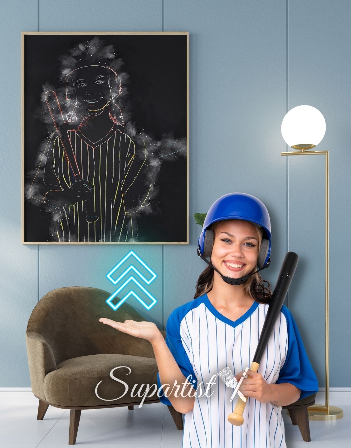 Personalised Gift for Baseball Lovers as an Artistic Custom Poster