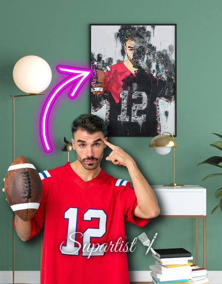 Personalised Gift for American Football Lovers as an Artistic Custom Poster