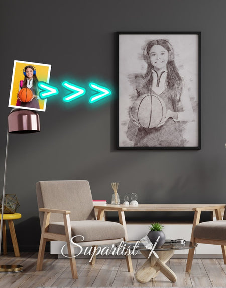Personalised Gift for Basketball Lovers as an Artistic Custom Poster