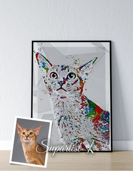 Personalised Gift for Cats as an Artistic Custom Poster