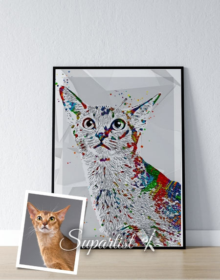 Personalised Gift for Cats as an Artistic Custom Poster
