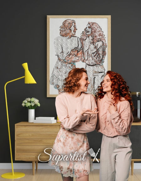 Personalised Gift for Best Friends as an Artistic Custom Poster