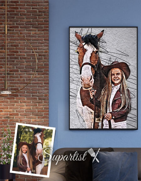 Customized Gift for Horse Lovers in form of a Custom Poster