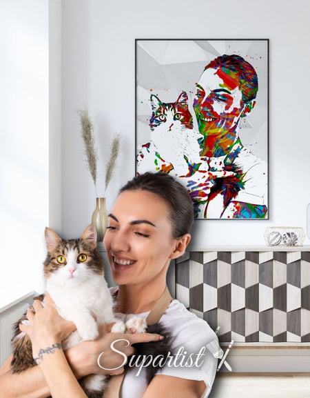 Personalised Gift for Cats as an Artistic Custom Poster