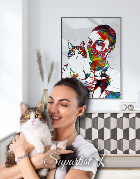 Personalised Gift for Cats as an Artistic Custom Poster
